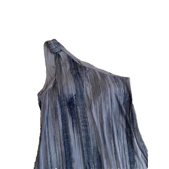 Soma Sloan One-Shoulder Maxi Bra Dress Pockets Size Large Grey Blue Beachy - Picture 3 of 6